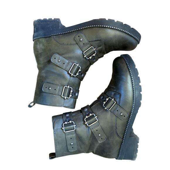 SO Monique Olive Green Combat Boots Size 8.5 - Picture 1 of 13
